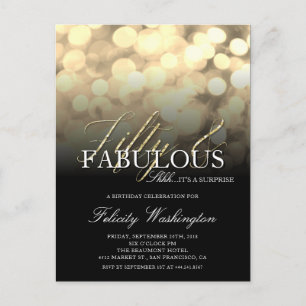 Glam Fifty & Fabulous Surprise Verjaardagsfeestje Uitnodiging Briefkaart