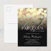 Glam Fifty & Fabulous Surprise Verjaardagsfeestje Uitnodiging Briefkaart (Voorkant / Achterkant)