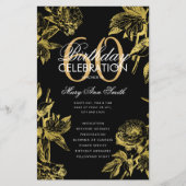 Glam Floral 60e verjaardag Programma Gold Black Me (Voorkant)