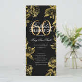 Glam Floral 60e verjaardag Programma Gold Black Me (Staand voorkant)