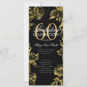 Glam Floral 60e verjaardag Programma Gold Black Me (Voorkant)