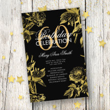 Glam Floral 60e verjaardag Programma Gold Black Me