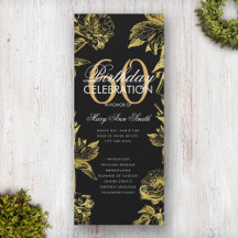 Glam Floral 60e verjaardag Programma Gold Black Me
