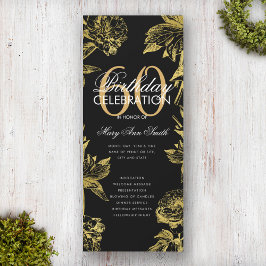 Glam Floral 60e verjaardag Programma Gold Black Me