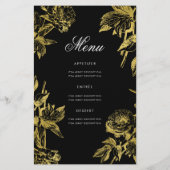 Glam Floral 60e verjaardag Programma Gold Black Me Flyer (Achterkant)