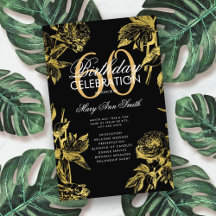 Glam Floral 60e verjaardag Programma Gold Black Me