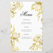 Glam Floral 60th Birthday Program Gold Menu (Achterkant)