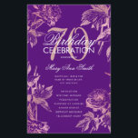 Glam Floral 70th Birthday Programme Roos Gold Paar<br><div class="desc">Elegant 'Birthday Party Program' met Floral Arrangement in Roos Gold met aangepaste tekst.</div>