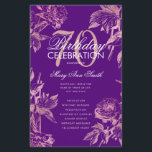 Glam Floral 70th Birthday Programme Roos Gold Paar<br><div class="desc">Elegant 'Birthday Party Program' met Floral Arrangement in Roos Gold met aangepaste tekst.</div>