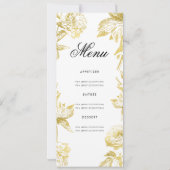 Glam Floral 80e Verjaardagsprogramma Gold Menu Kaart (Achterkant)