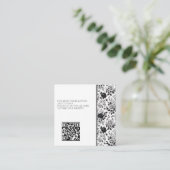  Glam Floral Foto QR Code Enclosure Kaart (Staand voorkant)