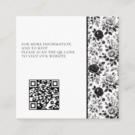  Glam Floral Foto QR Code Enclosure Kaart (Voorkant)