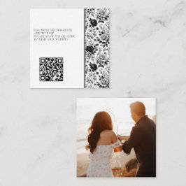  Glam Floral Foto QR Code Enclosure Kaart