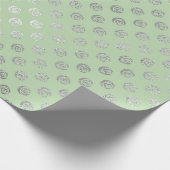 Glam Floral Rozen Mint Green Silver Vip Cadeaupapier (Hoek)