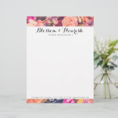 Glam Floral Rozen Trendy Modern Florist & Boutique Gepersonaliseerd Briefhoofd (Staand voorkant)