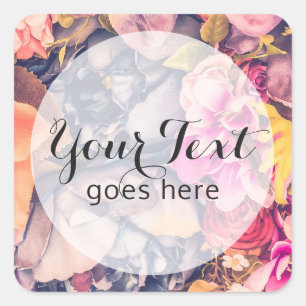 Glam Floral Rozen Trendy Modern Florist & Boutique Vierkante Sticker