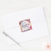 Glam Floral Rozen Trendy Modern Florist & Boutique Vierkante Sticker (Envelop)