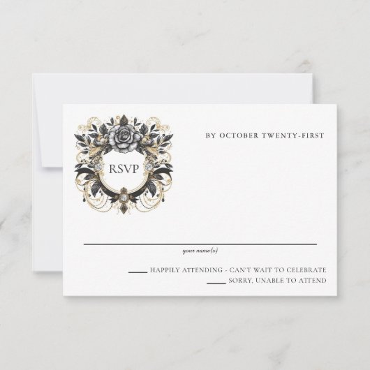  Glam Floral RSVP Kaartje (Voorkant)