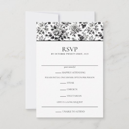  Glam Floral RSVP Kaartje (Voorkant)