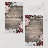 Glam Floral Rustic Wood & Lace Chic Verwijs een vr Aanbevelingskaartje (Voorkant / Achterkant)