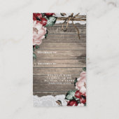 Glam Floral Rustic Wood & Lace Chic Verwijs een vr Aanbevelingskaartje (Achterkant)