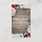 Glam Floral Rustic Wood & Lace Chic Verwijs een vr Aanbevelingskaartje (Voorkant)