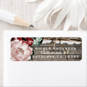 Glam Floral Rustic Wood & Lace Wedding Invitation Etiket (Insitu)
