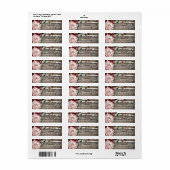 Glam Floral Rustic Wood & Lace Wedding Invitation Etiket (Full Sheet)