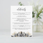  Glam Floral Wedding Informatiekaartje (Staand voorkant)