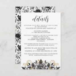  Glam Floral Wedding Informatiekaartje