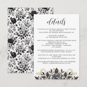 Glam Floral Wedding Informatiekaartje