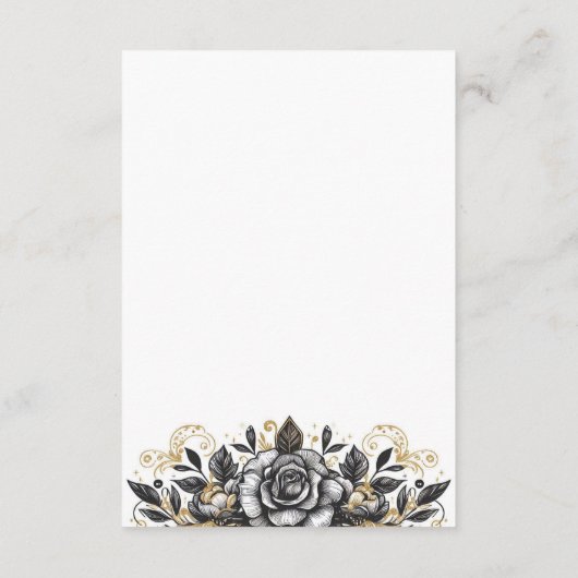 Glam Floral Wedding Informatiekaartje (Achterkant)