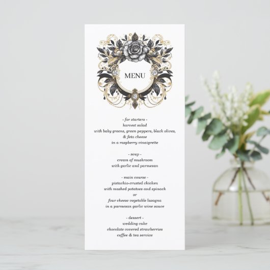  Glam Floral Wedding Menu (Staand voorkant)
