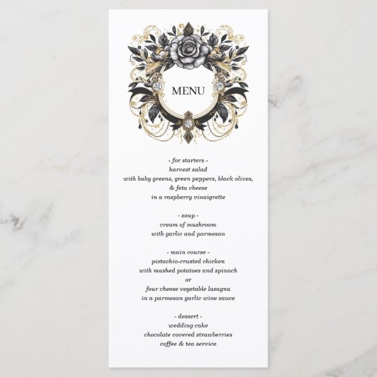  Glam Floral Wedding Menu (Voorkant)