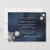 Glam Floral Wreath Navy Blue Winter Vrijgezellenfe Kaart (Achterkant)