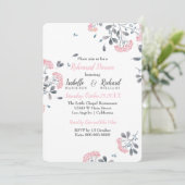 Glam florale roze waterverf repetitie diner kaart (Staand voorkant)