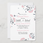 Glam florale roze waterverf repetitie diner kaart (Voorkant)