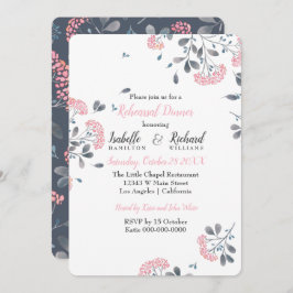 Glam florale roze waterverf repetitie diner kaart