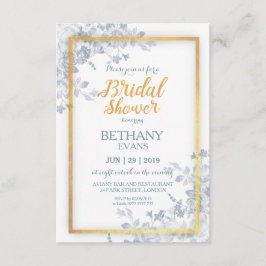 Glam Flower Gold Lijst Calligraphy Vrijgezellenfee Kaart