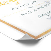 Glam Flowers Gold Lijst Weddenschap Welkom Poster (Hoek)