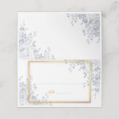 Glam Flowers Gold Lijst Wedding Place Card Plaatskaartje (Buitenkant ongevouwen)