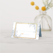 Glam Flowers Gold Lijst Wedding Place Card Plaatskaartje (Voorkant)
