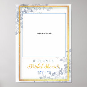 Glam Flowers Gold Vrijgezellenfeest Cut Photo Boot Poster