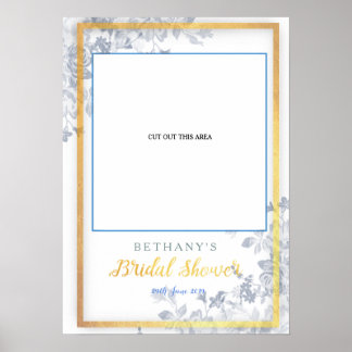 Glam Flowers Gold Vrijgezellenfeest Cut Photo Boot Poster