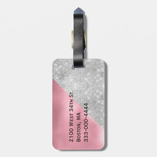 Glam Folie Kijk Monogrammen Bagagelabel (Achterkant verticaal)