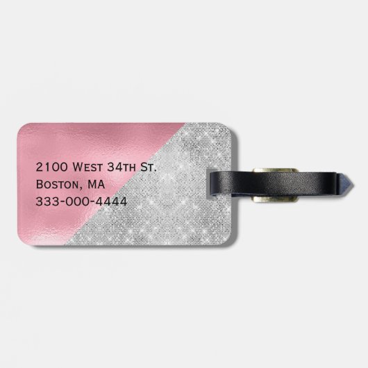 Glam Folie Kijk Monogrammen Bagagelabel (Achterkant horizontaal)