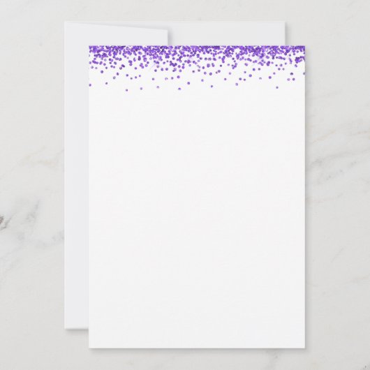 Glam Foto Paarse Glitter Afstuderen 2024 Kaart (Achterkant)