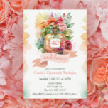 Glam Fourty en Fancy Fabulous Birthday Kaart<br><div class="desc">Een fantastische waterverf parfum en bloemontwerp maakt deze veertigste verjaardag uitnodigt leuk en fancy voor haar!</div>