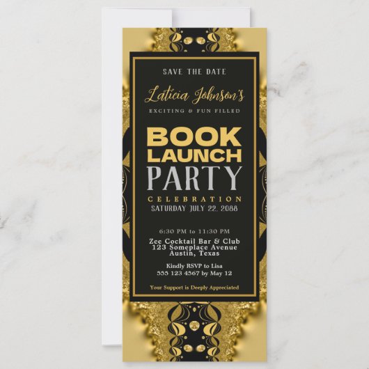  Glam Fractal Lace Boek Lancering Kaart (Voorkant)