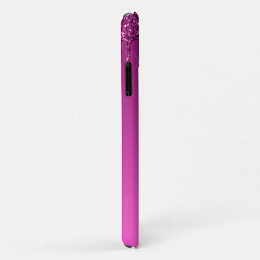 Glam & Fuchsia Ombre Glitter Gepersonaliseerd Mono Case-Mate iPhone Case (Achterkant/rechts)